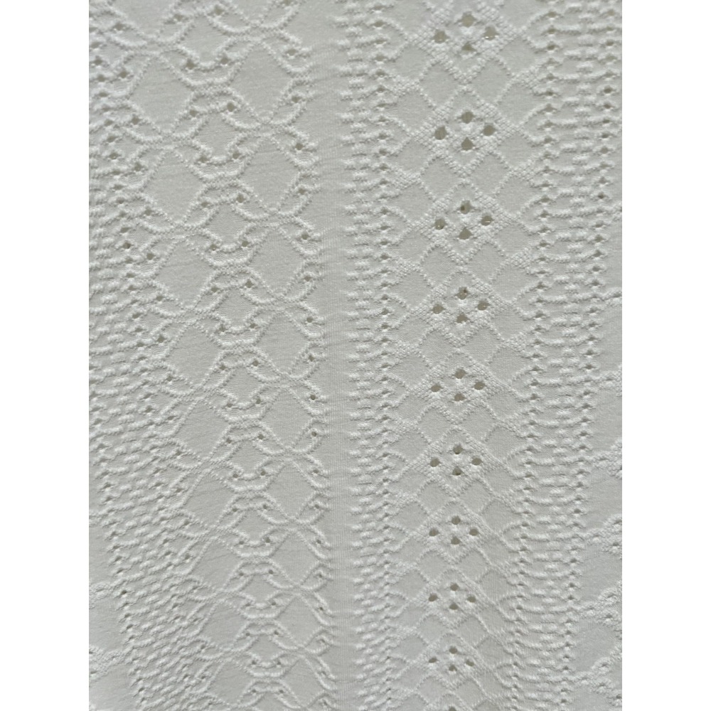 Women's Dress white eyelet knit cotton blend L pockets vacation Casual Cottage - Picture 6 of 9